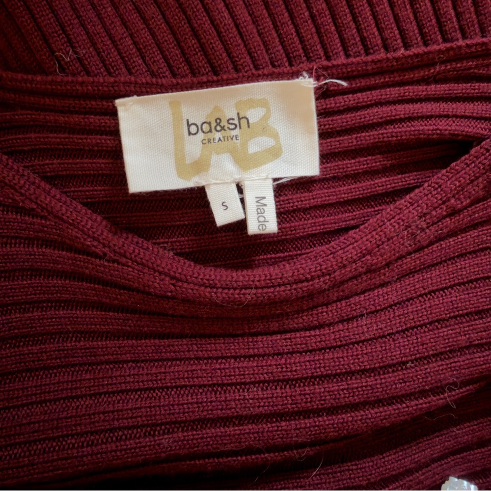 Ba&sh Elegant Burgundy Wool Knit Dress size S - Picture 4 of 8